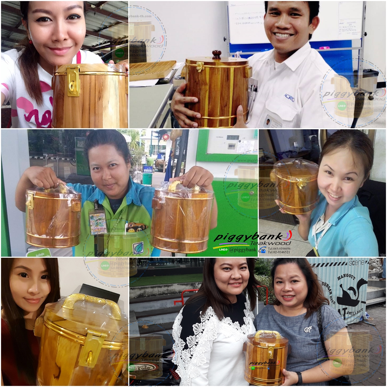 กระปุกออมสินไม้สักทอง ถังออมสินไม้สักทอง ร้าน piggybankTeakwood (พิกกี้แบงค์เทควูด) รูปที่ 1