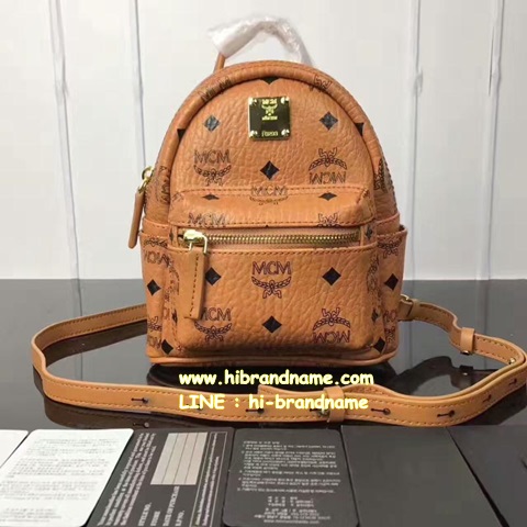 กระเป๋า MCM X-Mini Stark Backpack Bag สีน้ำตาล หนังแท้ทั้่งใบ (เกรด Hi-end)  รูปที่ 1