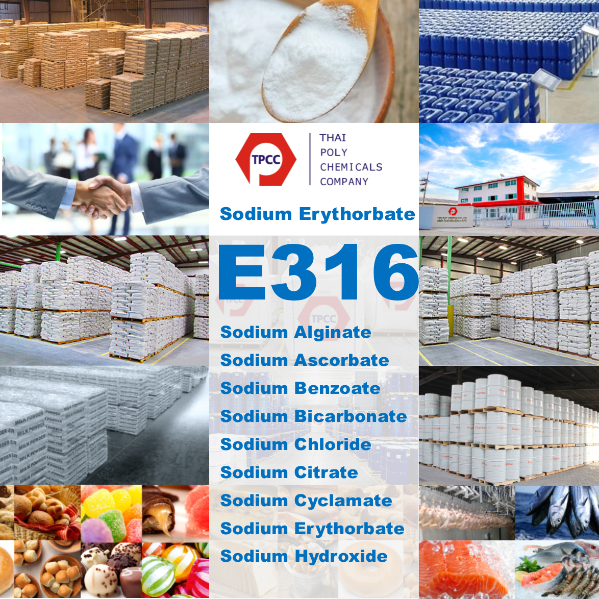 Sodium Erythorbate, โซเดียมอีรีโทรเบต, โซเดียมอีรีโทรเบท, สารกันหืน, สารถนอมอาหาร, E316, INS316 รูปที่ 1