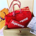 New Louis Vuitton x Supreme Neverfull Epi in Red Bag (เกรด Hi-end) หนังแท้  