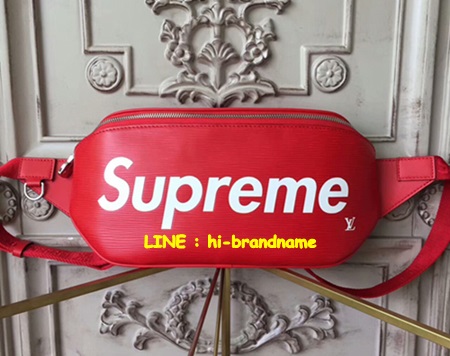 New Louis Vuitton X Supreme Bumbag Epi in Red Bag (เกรด Hi-End) หนังแท้ รุ่นใหม่ชน Shop หนังลายไม้ รูปที่ 1