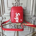 New Louis Vuitton x Supreme Danube PM Epi Leather in Red หนังแท้ (เกรด Hi-end)  หนังลายไม้สีแดงสวยค่ะ