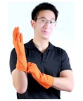 ถุงมือยางยาว 13″ สีส้ม (กันสารเคมี สัมผัสอาหาร ใช้งานทั่วไป)