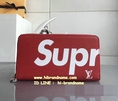 New Louis Vuitton X Supreme in Red Epi Organizer Wallet (เกรด Hi-End) รุ่นหนังแท้ทั้งใบ  