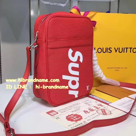 New Louis Vuitton x Supreme Danube PM Epi Leather in Red หนังแท้ (เกรด Hi-end)  ลายโมโนแกรม รูปที่ 1