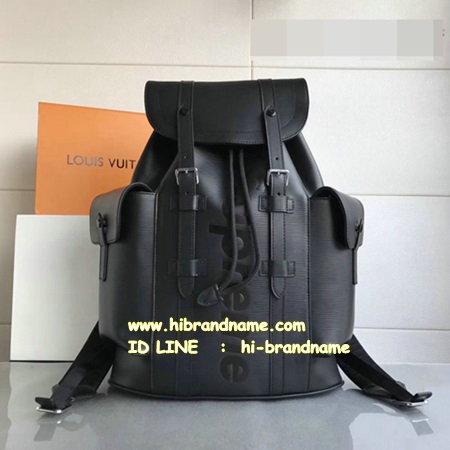 New Louis Vuitton x Supreme Christopher Backpack PM Epi Leather in Black (เกรด Hi-end) สีดำ ลายไม้สวยมาก รูปที่ 1