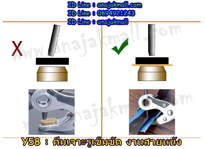Y58-02 คีมเจาะรูเข็มขัด และงานหนัง Type B รูปที่ 5