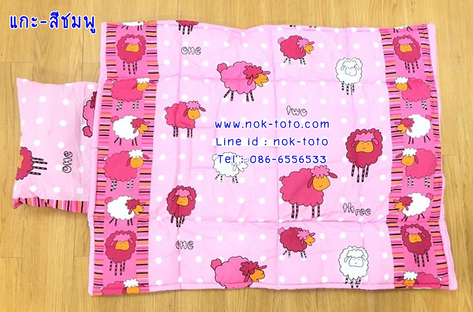 ที่นอนเด็กอนุบาลผ้า Tc เย็บแบบตารางน่ารัก size 33x43นิ้ว รูปที่ 3