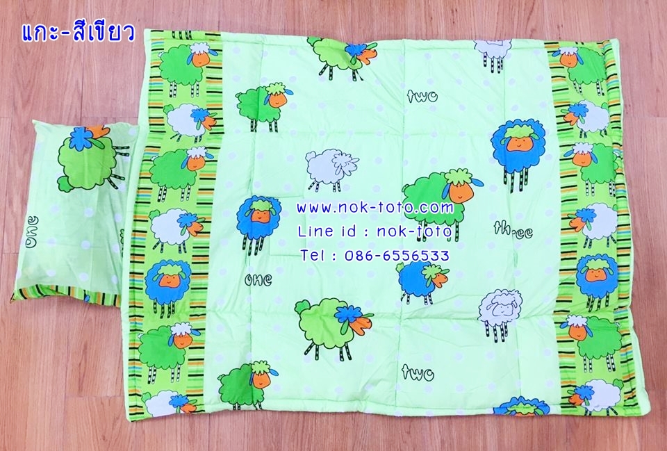 ที่นอนเด็กอนุบาลผ้า Tc เย็บแบบตารางน่ารัก size 33x43นิ้ว รูปที่ 2