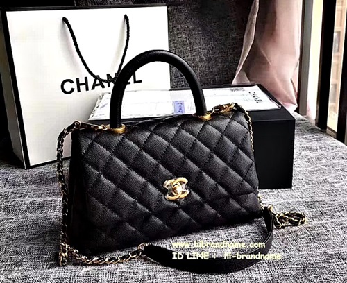 Chanel Coco Mini in Black Lizard Carvier With Gold Hardware Bag ขนาด 9 นิ้ว (เกรด Top Hi-End) รุ่นมาใหม่ อะไหล่สีทองสวยมากค่ะ รูปที่ 1
