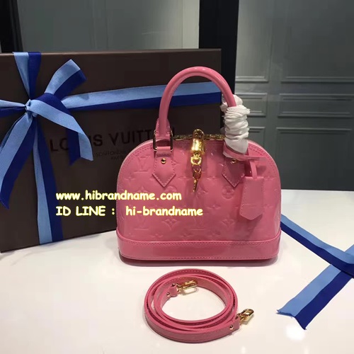 New Louis Vuitton Monogram Vernis in Light Pink Alma BB Bag (เกรด Top Hi-End)  หนังแท้ อะไหล่ทองสวยมากค่ะ รูปที่ 1