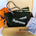 New Louis Vuitton x Supreme Neverfull Epi in Black Bag (เกรด Hi-end) หนังแท้  