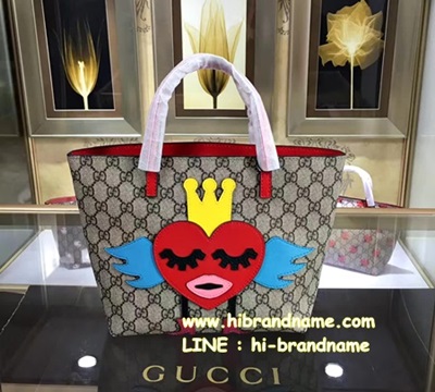 New Gucci Shopping Bag รุ่่นหน้าแมว สายสีม่วง มาใหม่  (เกรด Hi-end)  สีสวยมากค่ะ รูปที่ 1