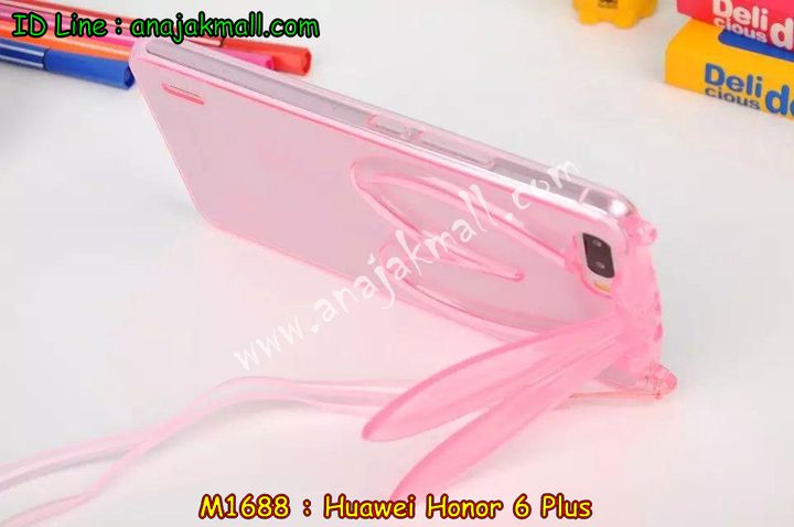 M1688 เคสยาง Huawei Honor 6 Plus หูกระต่าย พร้อมสายคล้อง รูปที่ 5