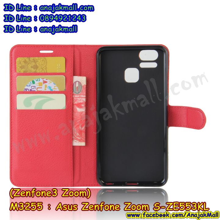 M3255 เคสหนังฝาพับ Asus Zenfone Zoom S-ZE553KL มีช่องใส่บัตร รูปที่ 4