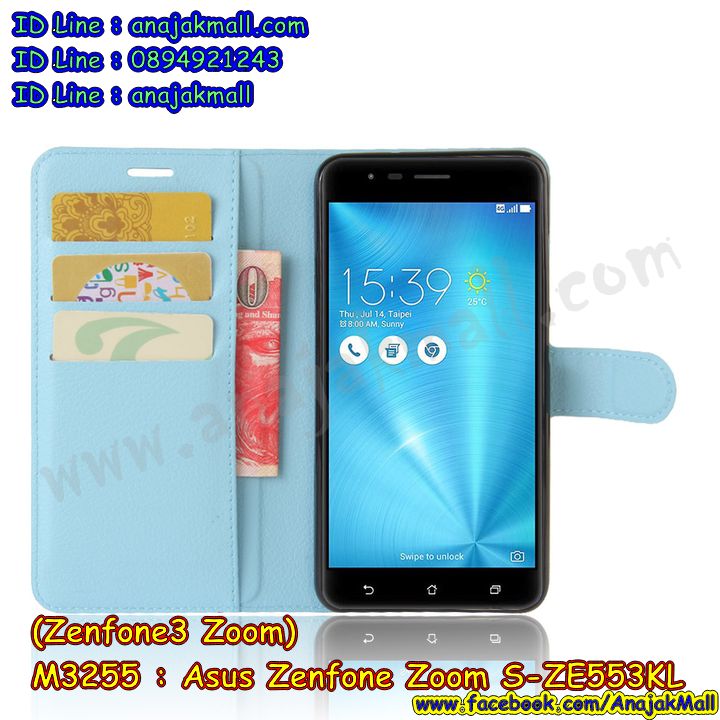M3255 เคสหนังฝาพับ Asus Zenfone Zoom S-ZE553KL มีช่องใส่บัตร รูปที่ 6
