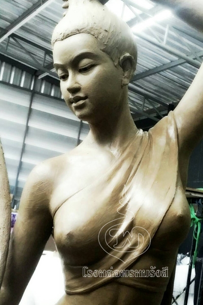 พระแม่ธรณีบีบมวยผม- โรงหล่อพรหมรังสี รูปที่ 3