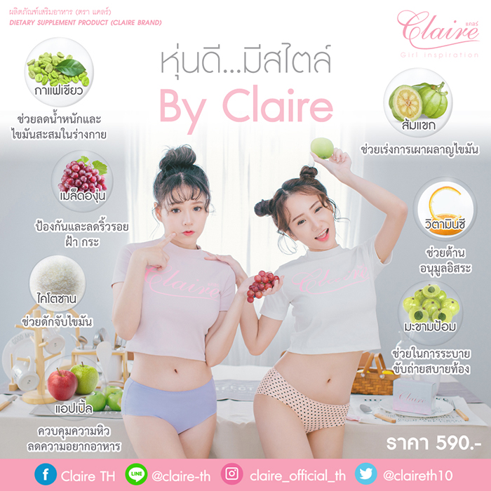 Claire ผลิตภัณฑ์อาหารเสริมควบคุมน้ำหนัก ตัวใหม่ มาแรง หมดแสนกล่องในเดือนแรก รูปที่ 3