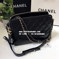 New Chanel Gabrielle Bag  (เกรด Hi-end) สีดำ แบบสะพายข้าง รุ่นมาใหม่ 2 ซิป ขนาด 11 นิ้ว หนังแท้ทั้งใบ