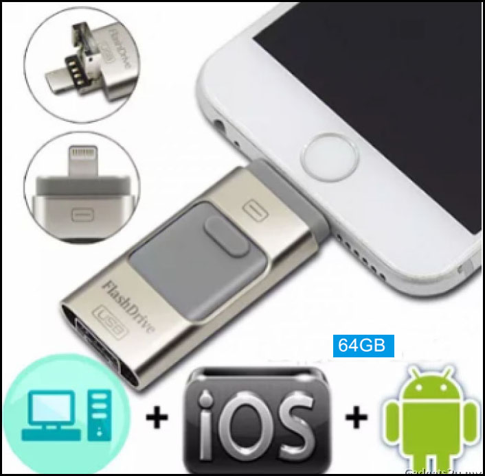 OTG Flash Drive 3 in 1 เชื่อมข้อมูลได้ทั้ง iPhone Micro USB และ Computer รูปที่ 1