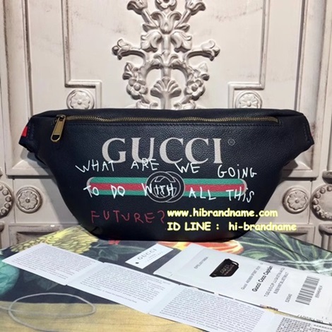 New Gucci Coco Capitan Logo Belt Bag Black หนังแท้ รุ่นมาใหม่ (เกรด Hi-end) แบบคาดอก คาดเอว ใช้ได้กับคุณผู้หญิง และ ผู้ชายค่ะ รูปที่ 1