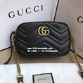 Gucci Marmont matelasse Mini Bag (เกรด Hi-End) สีดำ หนังแท้ทั้งใบ อะไหล่ทองรมควัน สวยมากค่ะ