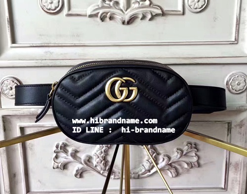 Gucci Gg Marmont Matelasse Leather Belt in Black Bag (เกรด Hi-end) หนังแท้ทั้งใบ อะไหล่ทองรมควัน รูปที่ 1