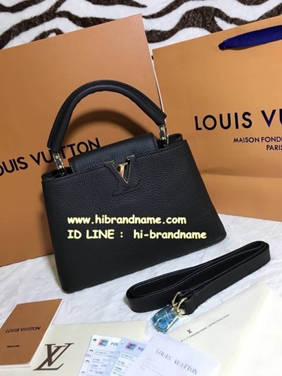 Louis Vuitton Capucines สีดำ ขนาด 10 นิ้ว  (เกรด Hi-End) หนังแท้ อะไหล่ทอง สวยค่ะ รูปที่ 1