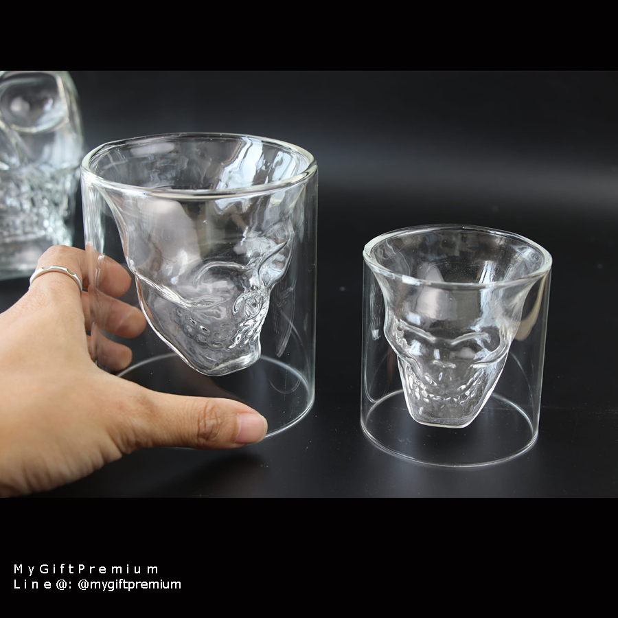 แก้วกะโหลก 250 ml. แก้วกะโหลก2ชั้น sizeใหญ่ รูปที่ 2