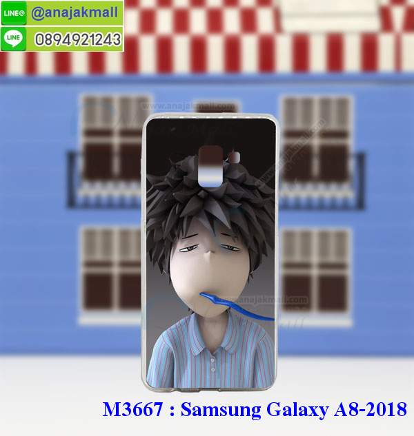 M3677-set1 เคสยาง Samsung A8 2018 ลายการ์ตูน รูปที่ 5