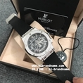 นาฬิกาข้อมือ HUBLOT ขนาด King Size 45 mm. (เกรด Hi-end) หน้าปัดสีดำ ล้อมเพชรสวยมากค่ะ 