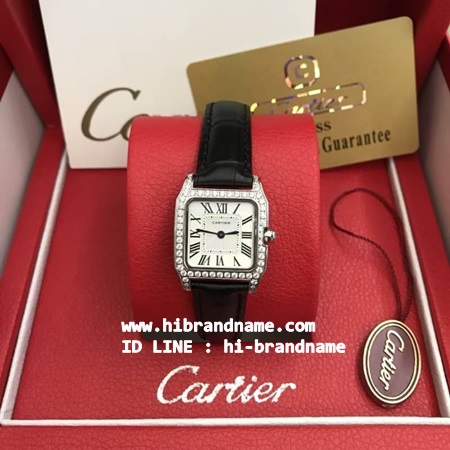 นาฬิกา Cartier Santos 100 Diamond Watch (เกรด Hi-end) สแตนเลสแท้ สายหนังแท้   รูปที่ 1