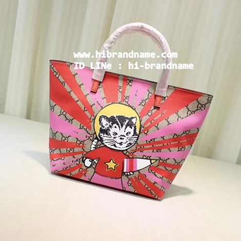New Gucci Shopping Bag รุ่นมาใหม่ลายแมวสีแดง (เกรด Hi-end) สวยมากค่ะ   รูปที่ 1