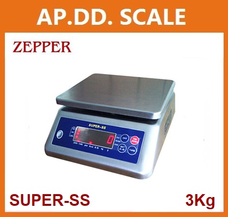  เครื่องชั่งกันน้ำ 3kg ยี่ห้อ ZEPPER รุ่น SUPER-SS ราคาถูก รูปที่ 1