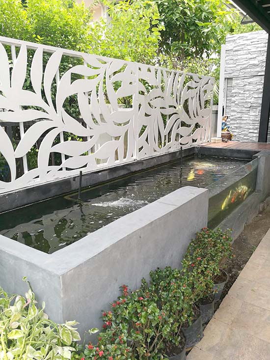 รับจัดทำสวนน้ำตก ในบ้าน บ่อปลาคาร์ฟ ระบบกรอง สวนน้ำตกข้างบ้าน กำแพงน้ำตก ศาลา รูปที่ 4