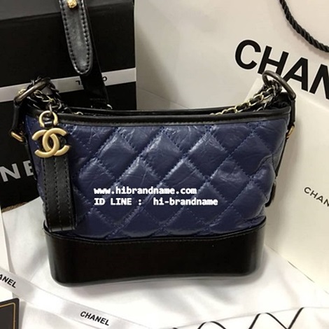 กระเป๋า Chanel Gabrielle Small Hobo in Blue Bag หนังแท้ (เกรด Hi-end)   อะไหล่เงินทอง สีน้ำเงิน งานหนังยับ รูปที่ 1