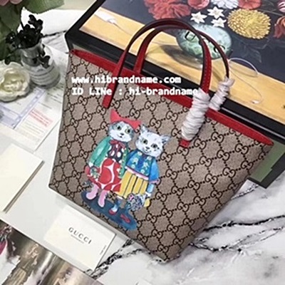 New Gucci Shopping Bag รุ่่นมาใหม่ชน Shop (เกรด Hi-end) สีแดงสวย  ลายมาใหม่งานชน Shop รูปที่ 1