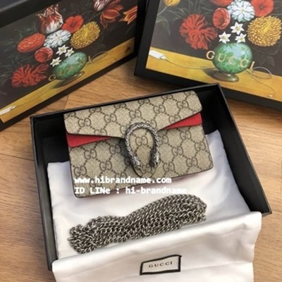 New Gucci Dionysus Blooms Mini Shoulder Bag 7 นิ้ว (เกรด Hi-End) สีแดง หนังแท้   รูปที่ 1