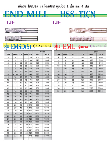  เอ็นมิล TJF : เอ็นมิลกัดละเอียดไฮสปรีสและไฮสปรีสชุปม่วง รูปที่ 1