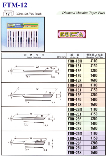  ตะไบเพชร FTM-12 1 Set มี 12 ตัว แยกตัวขายได้ รับประกัน  การหลุดล่อน รับประกันเพชร สั่งทำเบอร์พิเศษได้  ราคา ชุดละ 6000 บาท รูปที่ 1