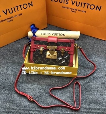 New Louis Vuitton Epi Petite Malle Bag (เกรด Hi-end) สีแดง หนังแท้ทั้งใบ สวยมาก   รูปที่ 1