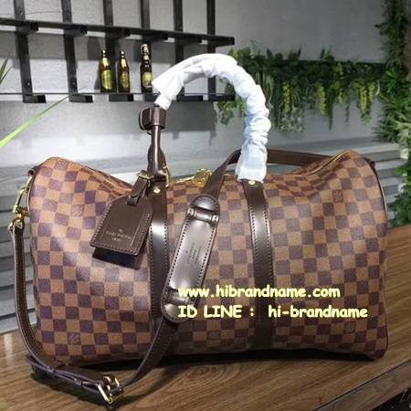 Louis Vuitton Damier Ebend Keepall 45 With Strap Bag (เกรด Hi-End) หนังแท้ทั้งใบ หนังนิ่มสวยค่ะ รูปที่ 1