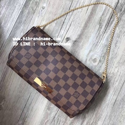 รุ่นขายดี Louis Vuitton Damier Ebend Favorite  ขนาด 10 นิ้ว (เกรด Hi-end) หนังแท้ มีสายสะพาย 2 เส้น รูปที่ 1