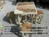 รูปย่อ โต๊ะไม้จามจุรี่ขนาด60*60พร้อมเก้าอี้4ตัวชุดละ 850บาท รูปที่1