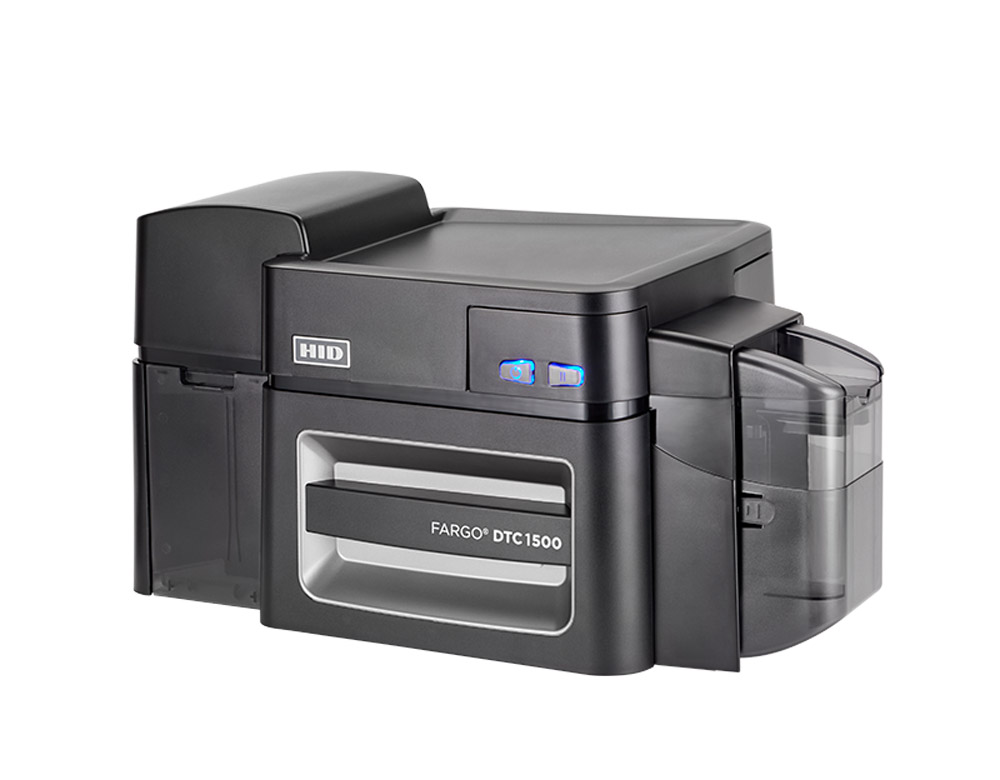 DTC1500 fargo เครื่องพิมพ์บัตร ความละเอียด 300 DPI ความเร็วการพิมพ์สี 16 วินาทีต่อหน้า (225 ใบต่อชั่วโมง) ความเร็วการพิมพ์สีดำเรซิ่น 6 วินาทีต่อหน้า (600 ใบต่อชั่วโมง) ความจุกล่องใส่บัตร/รับบัตร 100 ใบ ขนาดบัตรที่รองรับ บัตร CR-80 85.6 มม. L x 54 มม. W ความหนาบัตรที่รองรับ 0.229 มม. - 1.016 มม. รับประกัน 3 ปี ตัวเครื่องและหัวพิมพ์ รูปที่ 1