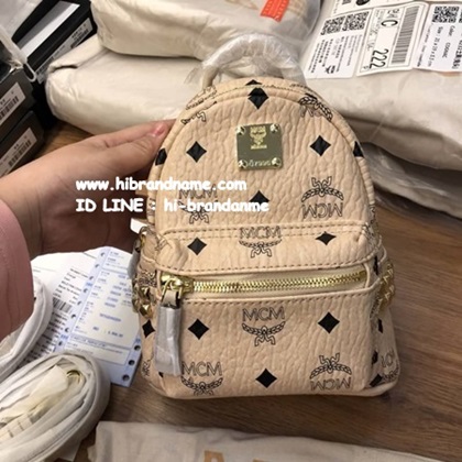 New MCM Mini Backpack in Cream Bag  (เกรด Top Hi-End) ขนาด 7 นิ้ว งานถือสลับกับของแท้ รูปที่ 1