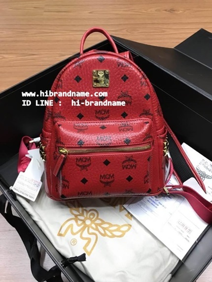 New MCM Backpack Bag  (เกรด Top Hi-End) สีแดง งานถือสลับกับของแท้ได้เลยค่ะ  รูปที่ 1