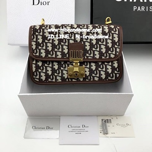 New Dior Flap Bag (เกรด Hi-end) 24cm หนังแท้ สีน้ำตาล รุ่นใหม่ชน Shop สวยมาก  รูปที่ 1