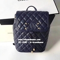 New Chanel Backpack Graninedskin in Blue Carvier Bag (เกรดงาน Top Hi-end) หนังแท้ ใหม่ล่าสุดชน Shop 