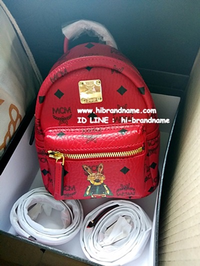 New MCM Rabbit X- Mini in Red Backpack Bag  (เกรด Top Hi-End) สีแดง งานถือสลับกับของแท้ได้เลยค่ะ  รูปที่ 1